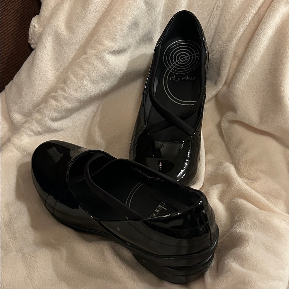 Dansko Black Patent Flats